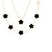 Cross Border E Commerce Lucky Five Leaf Clover Double Sided Petal Gold Earrings Bracelet Necklace Female Jewelry Set_ipsvogv.com
