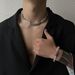 Simple personality cat's eye stone thorn necklace light luxury cold style men and women niche high end couple necklace bracelet_ipsvogv.com