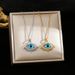 Colorfast Türkiye Blue Eyes Devil's Eye Pendant Titanium Steel Necklace Minority Collar Chain Copper Gold Plated_ipsvogv.com