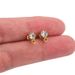 Stainless Steel Rhinestone DIY Earring Accessories Bean Ring Round Bead Earrings Gold-plated_ipsvogv.com