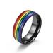 Rainbow element titanium steel ring niche personalized stainless steel hand jewelry_ipsvogv.com
