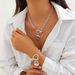 Fashionable Metallic Circular Pendant Necklace, Hip-hop Ins Portrait Hang Tag, OT Buckle Chain, Collarbone Chain_ipsvogv.com