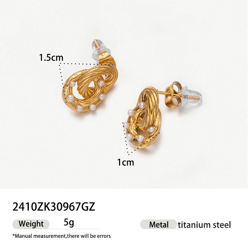 French retro pearl metal arc earrings female silver needle high end design earrings simple temperament earrings_ipsvogv.com
