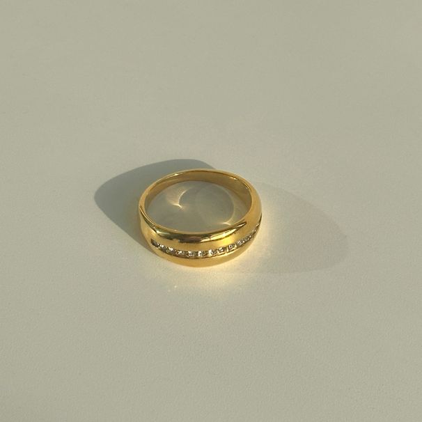 INS Electroplated Titanium Steel Valentine's Day Single Row Zircon Ring_ipsvogv.com