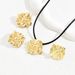Minimalist hip-hop women's earring set, personalized electroplated gold ring, niche geometric design jewelry necklace_ipsvogv.com
