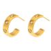 Women's Jewelry C Shaped Zircon Earrings Simple Cold Style K Gold Plated Titanium Steel Earrings_ipsvogv.com