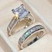Sanjie Women's Square Diamond Zircon Pair Set Ring Jewelry_ipsvogv.com