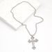 Exaggerated Ancient Silver Alloy Flower Vine Cross Necklace Gothic Hip Hop Pendant Sweater Chain Fashion Accessories_ipsvogv.com