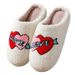 Valentine's Day cotton slippers female indoor home couple smiley plush warm slippers winter_ipsvogv.com