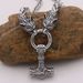 Straight Viking Titanium Necklace BSK Chain Popular Jewelry Stainless Steel Thor Hammer Pendant_ipsvogv.com