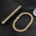 Diamond shaped Cuban necklace double row zircon trendy brand personality hip hop men's bracelet jewelry_ipsvogv.com