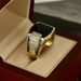 Longrui hot-selling jewelry new gold wide-faced black diamond men's ring fashion hip-hop full diamond ring_ipsvogv.com