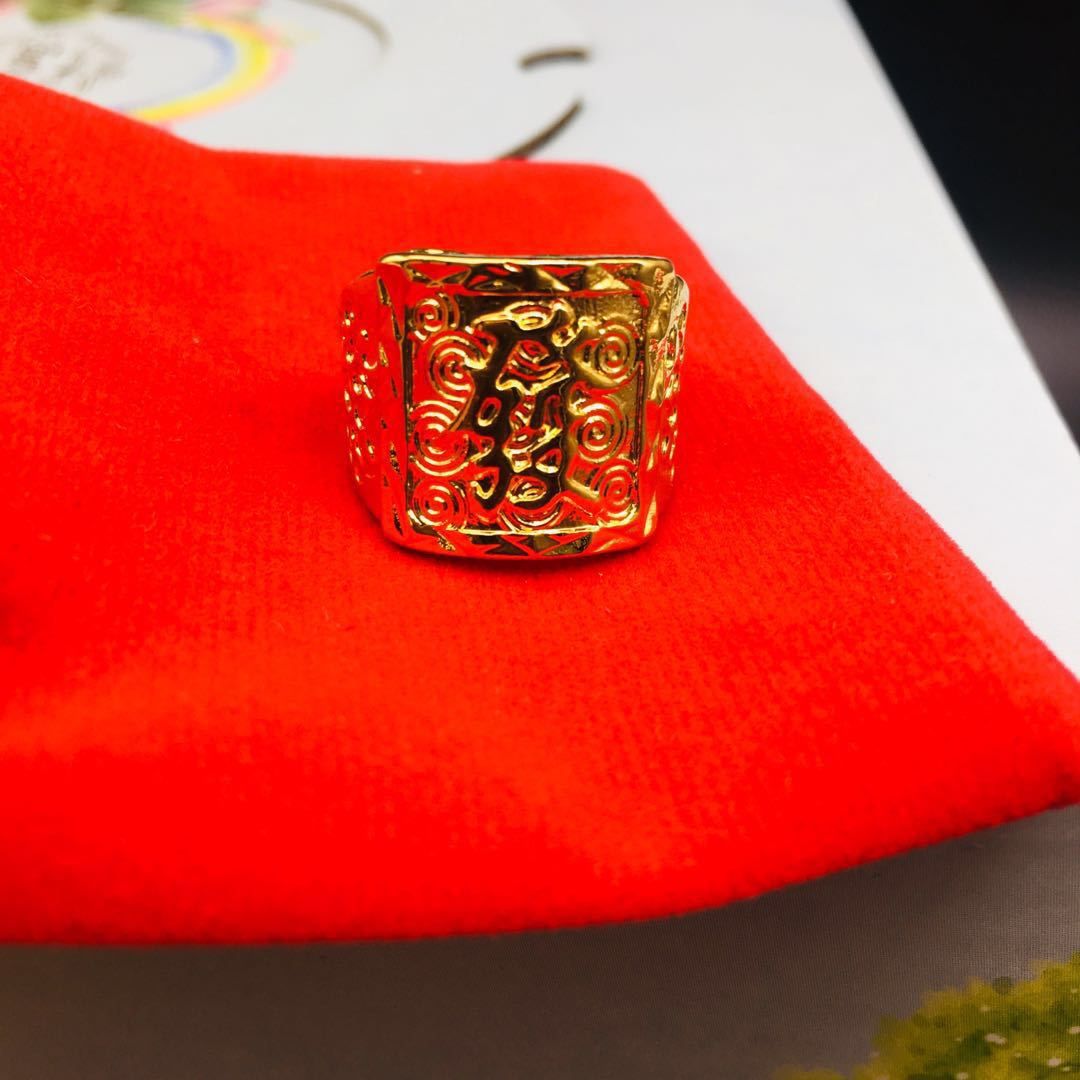 Hair For Men, Fortune Plating Domineering European Currency Jewelry, Open Mouth Hair Writing Ring, Auspicious Cloud Ring_ipsvogv.com