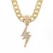Personalized Full Diamond Cool Lightning Pendant Rap Hip Hop Cuban Necklace Jewelry_ipsvogv.com