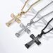 Niche design full diamond titanium steel cross necklace personality hip hop men and women trendy wear accessories_ipsvogv.com