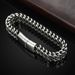 Hip Hop Stainless Steel Front Back Men's Bracelet, Simple And Domineering, Punk High-end Feeling, Cuban Bracelet Trend_ipsvogv.com