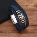 Men's Football Bracelet - Alloy & Leather With Magnetic Buckle (Adjustable, Multi-Layer Design)_ipsvogv.com