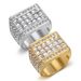 New Luxury Men's Full 316 Stainless Steel Square Diamond HipHop Ring_ipsvogv.com