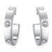 Women's Jewelry Fashion Personality 4MM Diamond U Shaped Earrings Titanium Steel Personality Earrings Stainless Steel Jewelry_ipsvogv.com