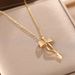 net Red Same Titanium Steel Necklace Women Fashion Micro Inla Bow Pendant Personalit Lad Clavicle Chain_ipsvogv.com