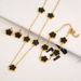 Cross Border E Commerce Lucky Five Leaf Clover Double Sided Petal Gold Earrings Bracelet Necklace Female Jewelry Set_ipsvogv.com