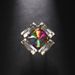Japanese and Korean simple geometric ring women's full diamond niche adjustable Rhinestone ring open mouth Accessories ring_ipsvogv.com