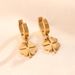 Korean Version Personalized Design Titanium Steel Lucky Clover Flower Leaf Necklace Ear Buckle Women's Niche Boutique_ipsvogv.com