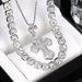 New Cross Rhinestone Pendant Fashion Trend Full Diamond Men's Hip Hop Necklace Set_ipsvogv.com