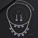 New Fashion Personality Flower Inlaid Multi-layer Necklace And Earring Set Bridal Wedding Dress Banquet Accessories_ipsvogv.com