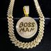 INS English Letter Full Diamond Hip-Hop Pendant Necklace Cuban Chain Men's Trendy Jewelry_ipsvogv.com