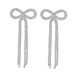 Direct Sales Popular Bow Long Tassel Earrings Fashionable Shiny Rhinestone Earrings_ipsvogv.com