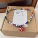 Women's Jewelry Set Fashion Sweet And Cool Style Colorful Beaded Necklace Red Love Retro Glass Pendant Clavicle Necklace Female New Accessories_ipsvogv.com