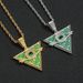 Pendants & Charms Hip Hop Game King Millennium Building Block Oil Drip Eye Pendant Exquisite Simple Geometric Triangle Jewelry Necklace_ipsvogv.com