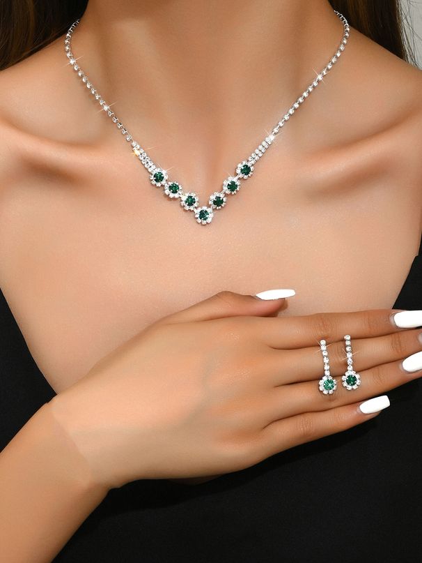 Women’s Jewelry Set Fashion Light Luxury Water Drop Diamond Tassel Earrings Necklace Set Temperament Fashion Clavicle Chain Niche High End Jewelry_ipsvogv.com