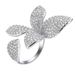 Cao Shi's Simple And Luxurious Atmosphere Butterfly Full Of Zircon Flower Opening Female Ins Tidal Ring_ipsvogv.com