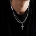 Titanium Steel Necklace, Men's Cross, Layered Non Fading, High-end Niche Dign, Hip-hop New Style, Simple And_ipsvogv.com