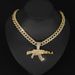 Unisex Alloy Game Peripheral AK Submachine Gun Cuban Chain Firearms Necklace Men's Hip Hop Hip Hop Style Sweater Chain_ipsvogv.com