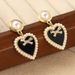 Pearl Heart Earrings Light Luxury High End New Summer Versatile Niche Bow Earrings Tassel Earrings For Women_ipsvogv.com