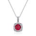Exclusive classic fat square shape full diamond clavicle chain S925 sterling silver inlaid with cultivated ruby necklace fashion ins_ipsvogv.com