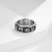 Retro nine character rotatable titanium steel ring stainless steel anxiety relief hand jewelry_ipsvogv.com