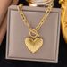 INS Genuine Gold Electroplated Daily Trendy Simple OT Buckle Love Fashion Versatile Necklace_ipsvogv.com