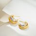 Unisex New Personality Fashion Simple Geometric Earrings Wide Double Layer C Shaped Earrings Contrast Color Earrings_ipsvogv.com