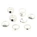 Bohemian Ancient Silver Moon Drop Oil Diamond Cross Double Layer Totem 8-piece Ring Set_ipsvogv.com