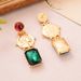 Medieval Vintage Earrings Western Retro Multi Color Crystal Earrings Gold Coin Portrait Niche High End Earrings_ipsvogv.com