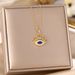 Demon Evil Eye Necklace Women's Copper Plated Real Gold Zircon Pendant Fashion Titanium Steel Lock Chain Jewelry_ipsvogv.com