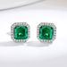 Sterling Silver Earrings For Women Popular Jewelry Simulation Emerald Earrings Luxurious Inlaid Full Diamond Earrings_ipsvogv.com