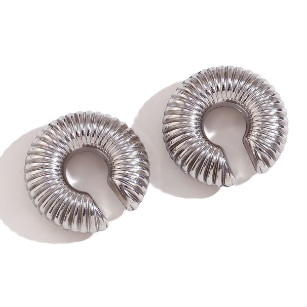 Spot Factory INS Fashionable Niche INS Retro Titanium Steel Hollow Shaft Wheel CHOOP Earrings_ipsvogv.com