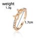 Japanese And Korean Jewelry Fashion Minimalist Diamond Bow Single Ring For Women_ipsvogv.com