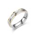 Light luxury niche titanium steel couples pair rings with fashionable and versatile dual color gold diamond rings,_ipsvogv.com