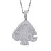 Men's Hip-Hop Heart Pendant Necklace - Punk Style Diamond-Encrusted Drop Pendant With Rope Chain, Silver & Gold Hip Hop Pendant_ipsvogv.com